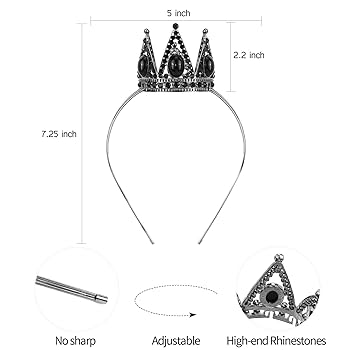 Amazon.com: Velscrun Black Crystal Tiara Headband, Crowns